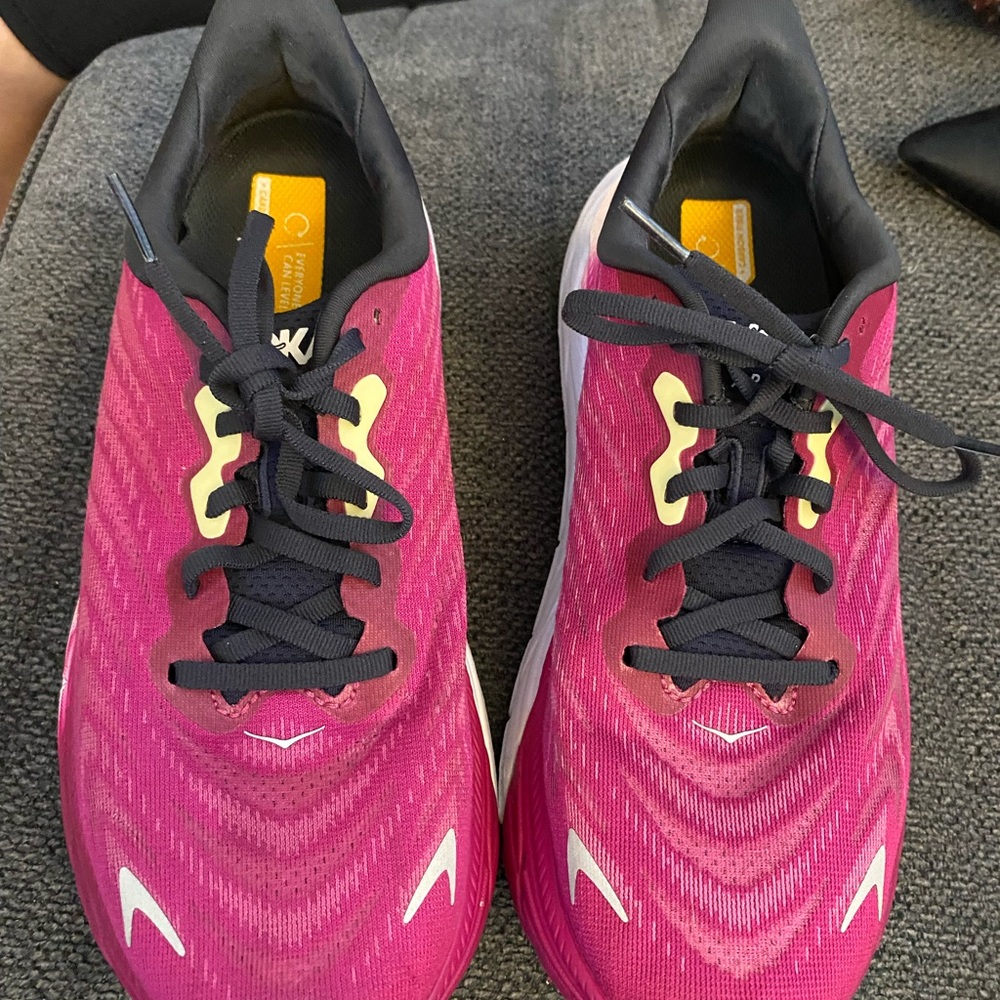 Hoka Women's Magenta and Black Athletic Shoes size 8.5B